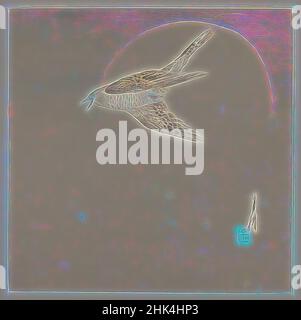 Inspiré par Cuckoo avec pleine lune, Ogata Gekko, japonais, 1859-1920, imprimé color block sur papier, Japon, ca. 1890-1910, période Meiji, 9 3/8 x 9 3/4 po., 23,8 x 24,8 cm, animaux, aviaires, oiseaux, calme, tons frais, tons de terre, faune, vol, harmonie, Méditative, minimale, lune, nature, nuit, Repensé par Artotop. L'art classique réinventé avec une touche moderne. Conception de lumière chaleureuse et gaie, de luminosité et de rayonnement de lumière. La photographie s'inspire du surréalisme et du futurisme, embrassant l'énergie dynamique de la technologie moderne, du mouvement, de la vitesse et révolutionne la culture Banque D'Images