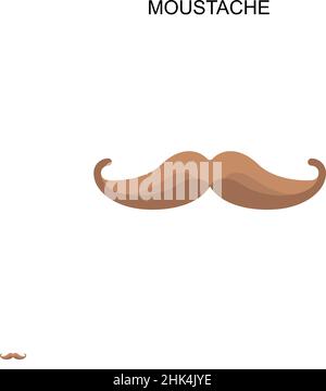 Icône de vecteur simple moustache.Modèle de conception de symbole d'illustration pour élément d'interface utilisateur Web mobile. Illustration de Vecteur