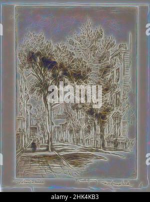 Inspiré par Willow Street, Brooklyn, Joseph Pennell, cuisine américaine, 1860-1926, Gravure, 1924, image : 9 13/16 x 6 15/16 po, 25 x 17,7 cm, Brooklyn historique, Old Brooklyn, rue, arbres, Repensé par Artotop. L'art classique réinventé avec une touche moderne. Conception de lumière chaleureuse et gaie, de luminosité et de rayonnement de lumière. La photographie s'inspire du surréalisme et du futurisme, embrassant l'énergie dynamique de la technologie moderne, du mouvement, de la vitesse et révolutionne la culture Banque D'Images