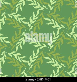 Motif géométrique sans coutures et imprimé algues marines.Arrière-plan vert.Imprimé vectoriel plat pour le textile, le tissu, le papier cadeau et le papier peint Illustration de Vecteur