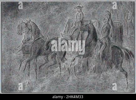 Inspiré par la Crèche n° 3, Constantin Guys, français, 1805-1892, crayon, Charbon de bois, et laver sur papier vélin, France, s.d., feuille: 6 3/4 x 9 1/2 po., 17,1 x 24,1 cm, réimaginé par Artotop. L'art classique réinventé avec une touche moderne. Conception de lumière chaleureuse et gaie, de luminosité et de rayonnement de lumière. La photographie s'inspire du surréalisme et du futurisme, embrassant l'énergie dynamique de la technologie moderne, du mouvement, de la vitesse et révolutionne la culture Banque D'Images