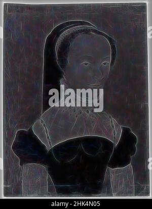 Inspiré par Portrait de la Dame, Corneille de Lyon, Néerlandais, 1500/10-1575, actif en France, Tempéra sur panneau, 1553-1557, 7 1/2 x 5 3/4 po., 19,1 x 14,6 cm, rayons X, repensé par Artotop. L'art classique réinventé avec une touche moderne. Conception de lumière chaleureuse et gaie, de luminosité et de rayonnement de lumière. La photographie s'inspire du surréalisme et du futurisme, embrassant l'énergie dynamique de la technologie moderne, du mouvement, de la vitesse et révolutionne la culture Banque D'Images