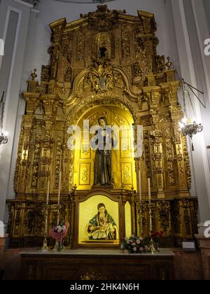 Intérieur de la basilique Santa Maria de la Victoria, Malaga, Espagne. Banque D'Images