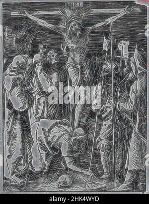 Inspiré par Crucifixion, la petite passion, Albrecht Dürer, allemand, 1471-1528, Coupe de bois sur papier couté, Allemagne, 1509-1511; édition de 1511, feuille: 5 1/4 x 4 po., 13,4 x 10,2 cm, biblique, catholicisme, Christ, Christianisme, Crucifixion, Dévotional, Durer, Nouveau Testament, petite passion, Coupe de bois, repensée par Artotop. L'art classique réinventé avec une touche moderne. Conception de lumière chaleureuse et gaie, de luminosité et de rayonnement de lumière. La photographie s'inspire du surréalisme et du futurisme, embrassant l'énergie dynamique de la technologie moderne, du mouvement, de la vitesse et révolutionne la culture Banque D'Images