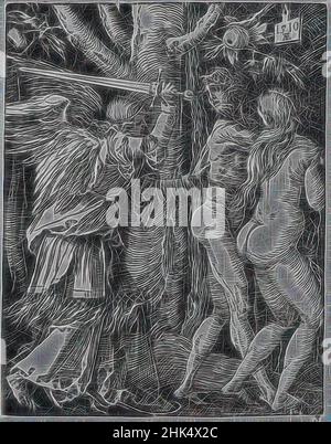 Inspiré par l'expulsion du Paradis, la petite passion, Albrecht Dürer, allemand, 1471-1528, Coupe de bois sur papier couté, Allemagne, 1510; édition de 1511, feuille: 5 1/8 x 4 1/16 po., 13 x 10,3 cm, 16th siècle, ange, durer, expulsion, jardin d'eden, Allemagne, paradis, impression, petite passion, Coupe de bois, repensée par Artotop. L'art classique réinventé avec une touche moderne. Conception de lumière chaleureuse et gaie, de luminosité et de rayonnement de lumière. La photographie s'inspire du surréalisme et du futurisme, embrassant l'énergie dynamique de la technologie moderne, du mouvement, de la vitesse et révolutionne la culture Banque D'Images