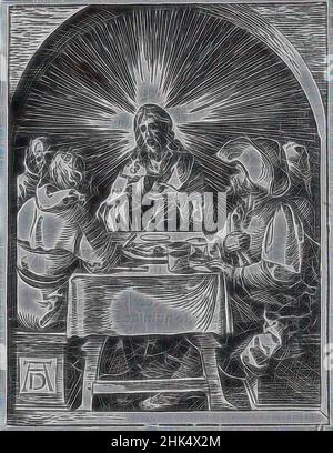 Inspiré par le Christ à Emmaus, la petite passion, Albrecht Dürer, allemand, 1471-1528, Coupe de bois sur papier à poser, Allemagne, 1509-1511, feuille: 5 3/16 x 5 1/16 po., 13,2 x 12,8 cm, Christ, Durer, petite passion, coupe de bois, Repensé par Artotop. L'art classique réinventé avec une touche moderne. Conception de lumière chaleureuse et gaie, de luminosité et de rayonnement de lumière. La photographie s'inspire du surréalisme et du futurisme, embrassant l'énergie dynamique de la technologie moderne, du mouvement, de la vitesse et révolutionne la culture Banque D'Images