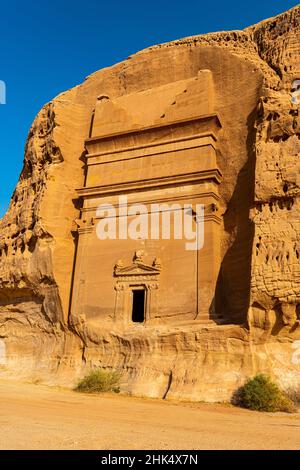 Tombe de roche, Madain Saleh (Hegra) (Al Hijr), site du patrimoine mondial de l'UNESCO, Al Ula, Royaume d'Arabie Saoudite, Moyen-Orient Banque D'Images