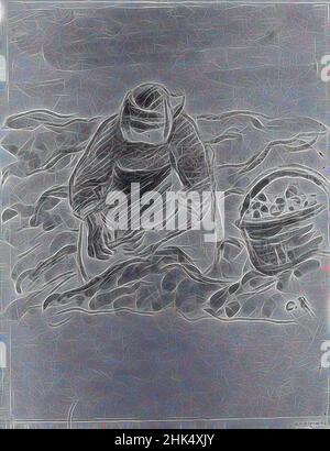 Inspirée par une paysanne tirant des pommes de terre, Paysanne ramassant des pommes de terre, Camille Jacob Pissarro, Français, 1830-1903, charbon et lavage d'encre sur papier vélin, France, 1880s, éventuellement, 7 13/16 x 6 1/16 po, 19,8 x 15,4 cm, figure féminine, art français, réimaginé par Artotop. L'art classique réinventé avec une touche moderne. Conception de lumière chaleureuse et gaie, de luminosité et de rayonnement de lumière. La photographie s'inspire du surréalisme et du futurisme, embrassant l'énergie dynamique de la technologie moderne, du mouvement, de la vitesse et révolutionne la culture Banque D'Images