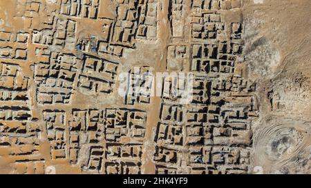 Antenne de Qaryat al-Faw capitale du premier royaume de Kindah, Royaume d'Arabie saoudite, Moyen-Orient Banque D'Images