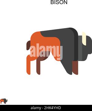 Icône de vecteur simple bison.Modèle de conception de symbole d'illustration pour élément d'interface utilisateur Web mobile. Illustration de Vecteur