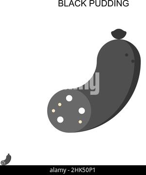 Icône de vecteur simple de pouding noire.Modèle de conception de symbole d'illustration pour élément d'interface utilisateur Web mobile. Illustration de Vecteur