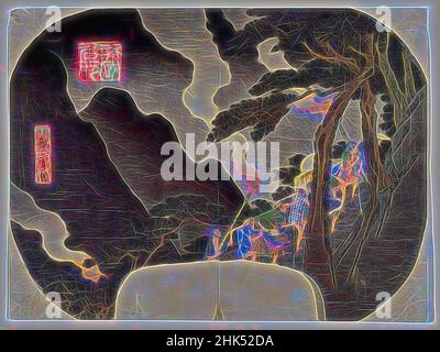 Inspiré de la série Shokoku Meisho, Utagawa Hiroshige, Ando, japonais, 1797-1858, Impression de blocs de bois de couleur sur papier, Japon, 19th siècle, conception de l'époque Edo ; impression plus tard, Largeur: 11 3/4 po., 29,8 cm, repensé par Artotop. L'art classique réinventé avec une touche moderne. Conception de lumière chaleureuse et gaie, de luminosité et de rayonnement de lumière. La photographie s'inspire du surréalisme et du futurisme, embrassant l'énergie dynamique de la technologie moderne, du mouvement, de la vitesse et révolutionne la culture Banque D'Images