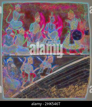 Inspiré par Rama et Lakshmana recevoir des envoyés, page d'une série de Ramayana dispersée, Indien, aquarelle opaque sur papier, Malwa, Inde, ca. 1634, 6 7/8 x 6 1/4in., 17,5 x 15,9cm, ours, Lakshmana, Malwa, Singes, papier, École Rajasthani, Rama, Ramayana, Aquarelle, revisitée par Artotop. L'art classique réinventé avec une touche moderne. Conception de lumière chaleureuse et gaie, de luminosité et de rayonnement de lumière. La photographie s'inspire du surréalisme et du futurisme, embrassant l'énergie dynamique de la technologie moderne, du mouvement, de la vitesse et révolutionne la culture Banque D'Images