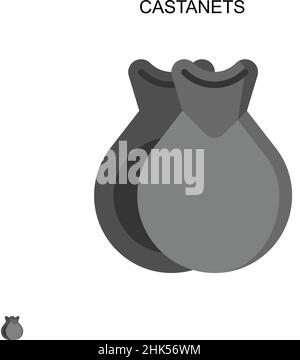 Icône de vecteur simple de castanets.Modèle de conception de symbole d'illustration pour élément d'interface utilisateur Web mobile. Illustration de Vecteur