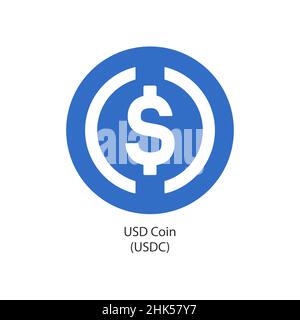 USD coin plateforme crypto-monnaie logo jeton icône de pièce isolée sur fond blanc.Illustration vectorielle Illustration de Vecteur