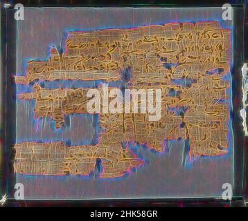 Inspiré par Papyrus inscrit dans Demotic, Papyrus, Ink, 664-404 B.C. E., Dynasty 26 ou Dynasty 27, période tardive, verre: 10 1/16 x 12 3/16 po, 25,5 x 31 cm, réimaginé par Artotop. L'art classique réinventé avec une touche moderne. Conception de lumière chaleureuse et gaie, de luminosité et de rayonnement de lumière. La photographie s'inspire du surréalisme et du futurisme, embrassant l'énergie dynamique de la technologie moderne, du mouvement, de la vitesse et révolutionne la culture Banque D'Images