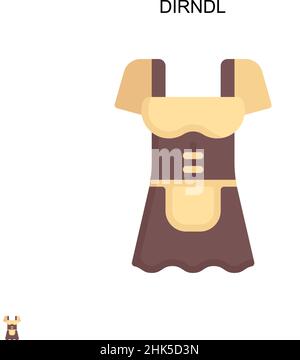 Icône de vecteur simple Dirndl.Modèle de conception de symbole d'illustration pour élément d'interface utilisateur Web mobile. Illustration de Vecteur