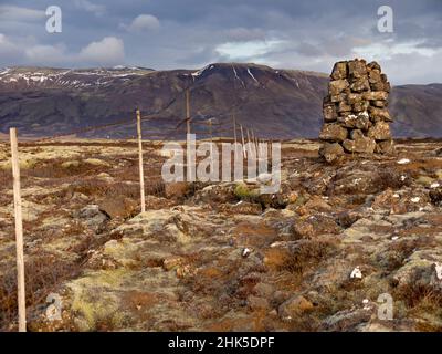 Le parc national de Pingvellir (Thingvellir) en Islande est tout à fait un endroit - fascinant à la fois historiquement et géologiquement.C'est le site de l'Althing, le Banque D'Images