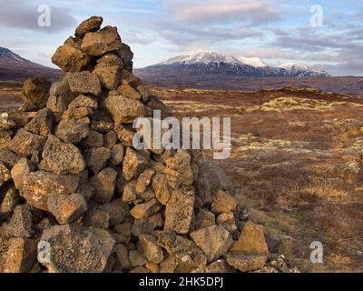 Le parc national de Pingvellir (Thingvellir) en Islande est tout à fait un endroit - fascinant à la fois historiquement et géologiquement.C'est le site de l'Althing, le Banque D'Images