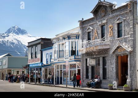 Petite ville côtière sur le Panhandle de l'Alaska, le port de Ketchikan est maintenant un arrêt populaire pour les navires de croisière qui visitent le passage intérieur.Dans le bon vieux Banque D'Images