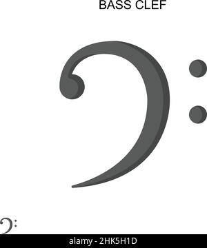 Icône de vecteur simple Bass clef.Modèle de conception de symbole d'illustration pour élément d'interface utilisateur Web mobile. Illustration de Vecteur