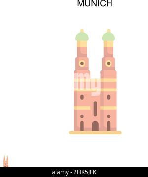 Icône Munich simple Vector.Modèle de conception de symbole d'illustration pour élément d'interface utilisateur Web mobile. Illustration de Vecteur