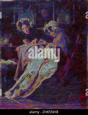 Inspiré par la couturière, Alexander-Hugo Bakker-Korff, néerlandais, 1824–1882, 1880, Huile sur panneau, fabriqué en Europe occidentale, pays-Bas, Europe, peintures, 5 7/8 x 4 3/4 po. (14,9 x 12,1 cm, repensé par Artotop. L'art classique réinventé avec une touche moderne. Conception de lumière chaleureuse et gaie, de luminosité et de rayonnement de lumière. La photographie s'inspire du surréalisme et du futurisme, embrassant l'énergie dynamique de la technologie moderne, du mouvement, de la vitesse et révolutionne la culture Banque D'Images