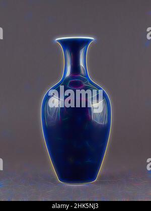 Inspiré par vase, chinois, dynastie Qing, 1644–1911, période Yongzheng, 1723–1735, début du 18th siècle, articles de Jingdezhen; porcelaine avec glaçure au bleu profond, fabriquée à Jingdezhen, province de Jiangxi, Chine, Asie, Céramique, récipients, 10 3/4 x 5 1/4 po. (27,3 x 13,3 cm, repensé par Artotop. L'art classique réinventé avec une touche moderne. Conception de lumière chaleureuse et gaie, de luminosité et de rayonnement de lumière. La photographie s'inspire du surréalisme et du futurisme, embrassant l'énergie dynamique de la technologie moderne, du mouvement, de la vitesse et révolutionne la culture Banque D'Images