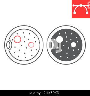 Ligne d'ovule et icône de glyphe, reproduction et grossesse, icône de vecteur d'Ovum, graphiques de vecteur, signe de contour modifiable de contour, eps 10. Illustration de Vecteur