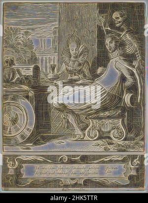 Inspiré par Death surprenant un couple, Jan van de Velde II, néerlandais, 1593–1641, c.1618–20, gravure et gravure, Tirages, feuille : 7 9/16 x 5 13/16 cm (19,2 x 14,7 cm, repensé par Artotop. L'art classique réinventé avec une touche moderne. Conception de lumière chaleureuse et gaie, de luminosité et de rayonnement de lumière. La photographie s'inspire du surréalisme et du futurisme, embrassant l'énergie dynamique de la technologie moderne, du mouvement, de la vitesse et révolutionne la culture Banque D'Images