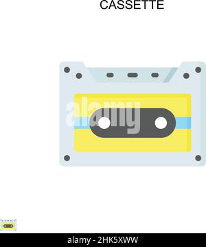 Icône de vecteur simple de cassette.Modèle de conception de symbole d'illustration pour élément d'interface utilisateur Web mobile. Illustration de Vecteur