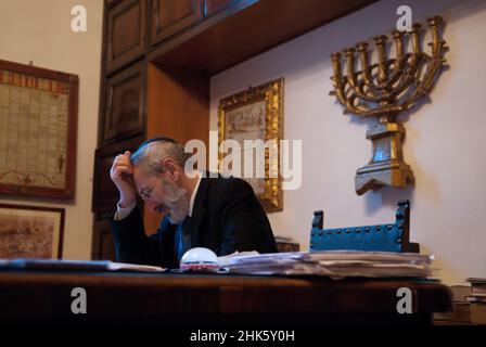 Rome, Italie 26/11/2008: Riccardo Di Segni, le grand rabbin de Rome.©Andrea Sabbadini Banque D'Images