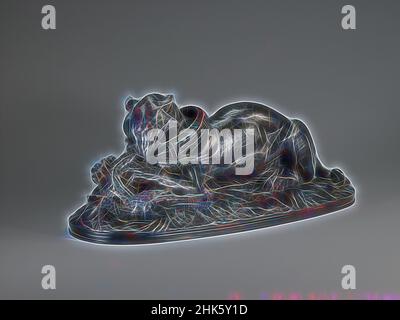 Inspiré par Tiger dévorant un Gavial, Antoine-Louis Barye, français, 1796–1875, 1831, Bronze, fabriqué à Paris, Île-de-France, France, Europe, Métal, sculpture, 7 3/4 x 19 1/2 x 8 po. (19,7 x 49,5 x 20,3 cm, repensé par Artotop. L'art classique réinventé avec une touche moderne. Conception de lumière chaleureuse et gaie, de luminosité et de rayonnement de lumière. La photographie s'inspire du surréalisme et du futurisme, embrassant l'énergie dynamique de la technologie moderne, du mouvement, de la vitesse et révolutionne la culture Banque D'Images