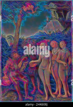 Inspiré par le jugement de Paris, Lucas Cranach l'aîné, allemand, 1472–1553, 1530, huile et tempera sur panneau, fabriqué en Allemagne, Europe, peintures, 20 x 14 5/16 po. (50,8 x 36,4 cm, repensé par Artotop. L'art classique réinventé avec une touche moderne. Conception de lumière chaleureuse et gaie, de luminosité et de rayonnement de lumière. La photographie s'inspire du surréalisme et du futurisme, embrassant l'énergie dynamique de la technologie moderne, du mouvement, de la vitesse et révolutionne la culture Banque D'Images