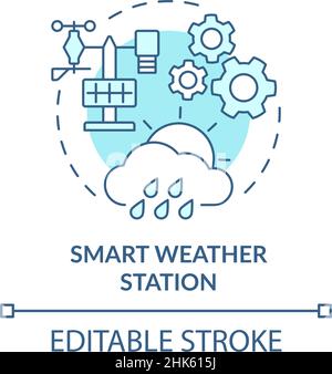 Icône de concept de station météorologique intelligente turquoise Illustration de Vecteur