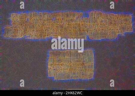 Inspiré par Papyrus fragment, Egyptien, période romaine, 30 BC–395 AD, AD 378, Encre sur papyrus, Oxyrhynchus, gouvernorat d'Al Minya, Égypte, Afrique, Livres et manuscrits, 1 7/8 x 10 7/8 cm (4,8 x 27,6 cm, repensé par Artotop. L'art classique réinventé avec une touche moderne. Conception de lumière chaleureuse et gaie, de luminosité et de rayonnement de lumière. La photographie s'inspire du surréalisme et du futurisme, embrassant l'énergie dynamique de la technologie moderne, du mouvement, de la vitesse et révolutionne la culture Banque D'Images