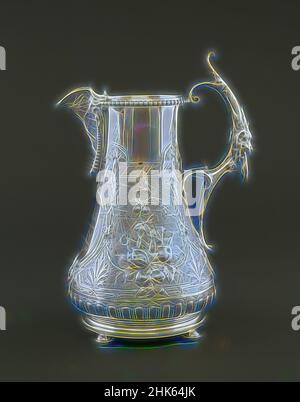 Inspiré par Pitcher, Vanderslice & Company, San Francisco, Californie, 1857–1908, c.1864, argent, fabriqué à San Francisco, Californie, États-Unis, Amérique du Nord et centrale, conteneurs, travail des métaux, 12 3/8 x 8 1/2 x 6 1/2 po. (31,4 x 21,6 x 16,5 cm, repensé par Artotop. L'art classique réinventé avec une touche moderne. Conception de lumière chaleureuse et gaie, de luminosité et de rayonnement de lumière. La photographie s'inspire du surréalisme et du futurisme, embrassant l'énergie dynamique de la technologie moderne, du mouvement, de la vitesse et révolutionne la culture Banque D'Images