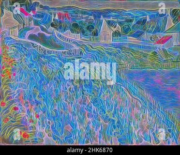Inspiré par les vignobles d'Auvers, Vincent van Gogh, néerlandais, 1853–1890, juin 1890, Huile sur toile, fabriquée à Auvers-sur-Oise, Île-de-France, Europe occidentale, France, Europe, Auvers-sur-Oise, Île-de-France, Europe occidentale, France, Europe, peintures, 25 5/8 x 31 5/8 po. (65,1 x 80,3 cm, repensé par Artotop. L'art classique réinventé avec une touche moderne. Conception de lumière chaleureuse et gaie, de luminosité et de rayonnement de lumière. La photographie s'inspire du surréalisme et du futurisme, embrassant l'énergie dynamique de la technologie moderne, du mouvement, de la vitesse et révolutionne la culture Banque D'Images