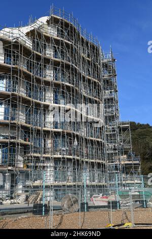 Nouveaux appartements en bord de mer sur le front de mer de Folkestone Banque D'Images