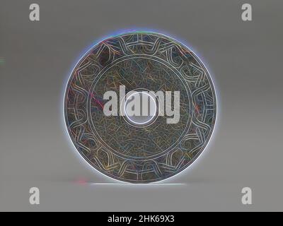 Inspiré par l'objet rituel sous la forme d'un disque annulaire (BI), chinois, dynastie occidentale Han, 206 BC–AD 9, 2nd–1st Century BC, Jade (néphrite), Chine, Asie, Jades, diamètre : 9 1/4 po. (23,5 cm, repensé par Artotop. L'art classique réinventé avec une touche moderne. Conception de lumière chaleureuse et gaie, de luminosité et de rayonnement de lumière. La photographie s'inspire du surréalisme et du futurisme, embrassant l'énergie dynamique de la technologie moderne, du mouvement, de la vitesse et révolutionne la culture Banque D'Images