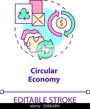 Icône de concept d'économie circulaire Illustration de Vecteur