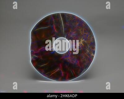 Inspiré par l'objet rituel sous la forme d'un disque annulaire (bi), culture Longshan, 3000–2000 av. J.-C., chinois, période néolithique, 8000–2000 C.-B., 2500–2000 C.-B., Jade (néphrite), Chine, Asie, Jades, diamètre : 14 3/8 po. (36,5 cm, repensé par Artotop. L'art classique réinventé avec une touche moderne. Conception de lumière chaleureuse et gaie, de luminosité et de rayonnement de lumière. La photographie s'inspire du surréalisme et du futurisme, embrassant l'énergie dynamique de la technologie moderne, du mouvement, de la vitesse et révolutionne la culture Banque D'Images