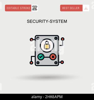 Icône de vecteur simple du système de sécurité. Illustration de Vecteur