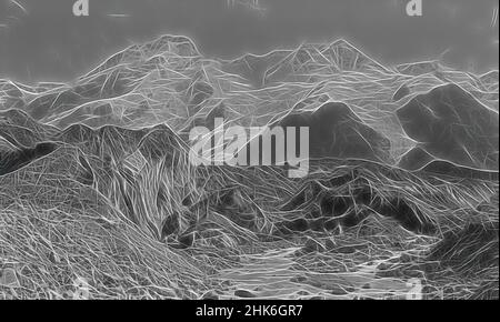 Inspiré par Mt Sefton, studio de Muir & Moodie, studio de photographie, vers 1904, photographie en noir et blanc, revisitée par Artotop. L'art classique réinventé avec une touche moderne. Conception de lumière chaleureuse et gaie, de luminosité et de rayonnement de lumière. La photographie s'inspire du surréalisme et du futurisme, embrassant l'énergie dynamique de la technologie moderne, du mouvement, de la vitesse et révolutionne la culture Banque D'Images