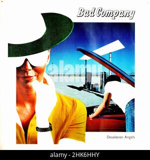 Couverture Vintage vinyle - Bad Company - Desolation Angels - D - 1979 Banque D'Images