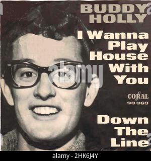 Vintage vinyle record couverture - Holly, Buddy - I Wanna Play House avec vous - D - 1964 Banque D'Images