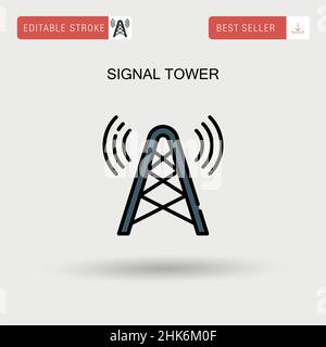 Icône de vecteur simple de la tour de signalisation. Illustration de Vecteur
