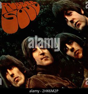 Couverture Vintage vinyle - Beatles, The - Rubber Soul - Royaume-Uni Banque D'Images