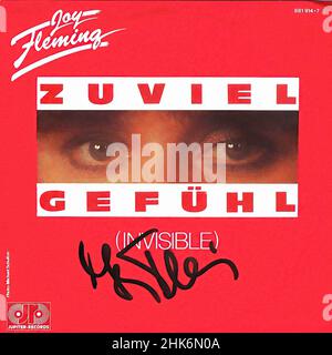 Couverture de disques vinyle vintage - Fleming, Joy - Zuviel Gefühl - D - 1985 h Banque D'Images