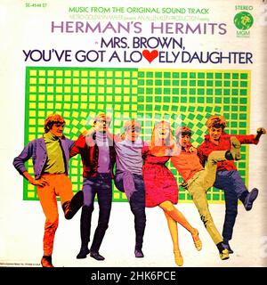 Couverture Vintage vinyle - Herman's Hermites - Mme Brown vous avez Une belle fille - US - 1968 Banque D'Images